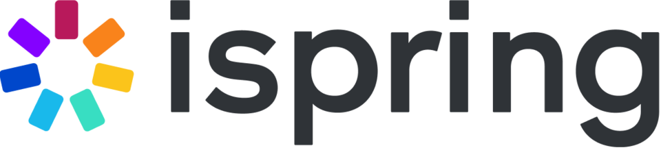 ISpring logo with an abstract symbol next to the word ispring in bold lowercase letters.
