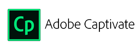 Adobe Captivate logo featuring the Cp icon alongside the words Adobe Captivate.