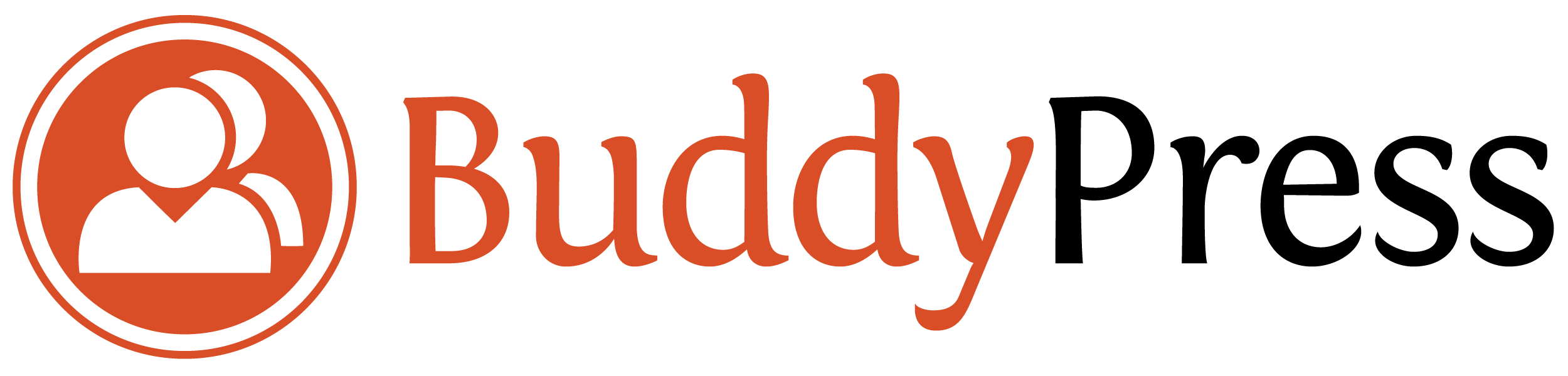 BuddyPress logo featuring a user icon and the text BuddyPress on a plain background.