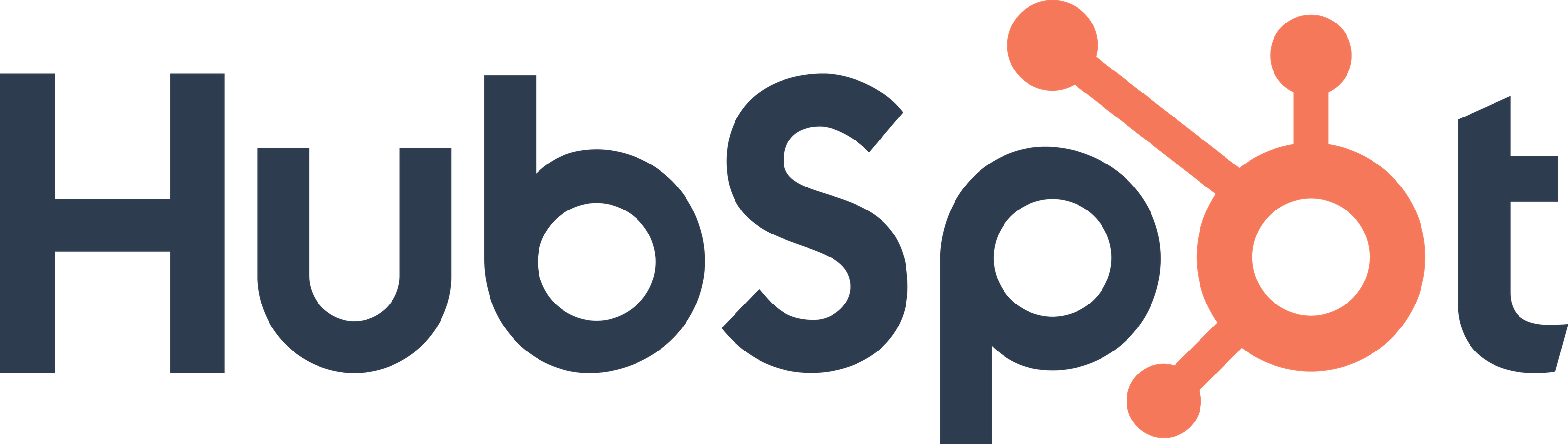HubSpot logo with a sprocket design integrated into the letter o of the brand name.